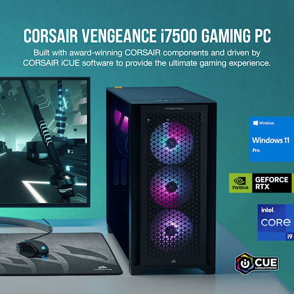 VENGEANCE i7500 Gaming PC: Intel Core i9-14900K, NVIDIA RTX 4090, 64GB DDR5 6000MT/s Memory, 2TB NVMe SSD (Certified Refurbished)