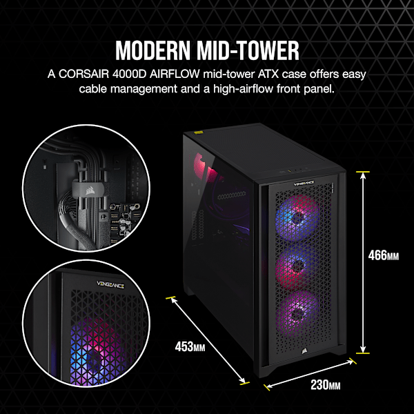 VENGEANCE i7500 Gaming PC: Intel Core i9-14900K, NVIDIA RTX 4090, 64GB DDR5 6000MT/s Memory, 2TB NVMe SSD (Certified Refurbished)