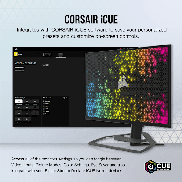 CORSAIR XENEON 32QHD165 32-Inch IPS QHD (2560 x1440), 165Hz Refresh Rate, HDR400 Gaming Monitor (Refurbished)