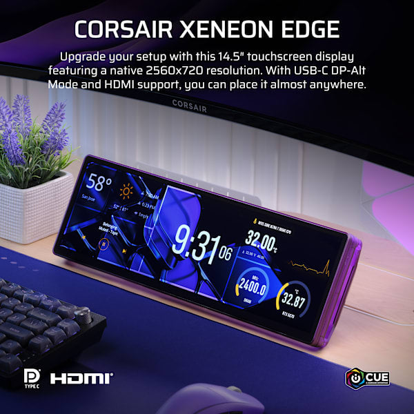 CORSAIR XENEON EDGE 14.5 inch LCD Touchscreen - Atomic Purple (Refurbished)