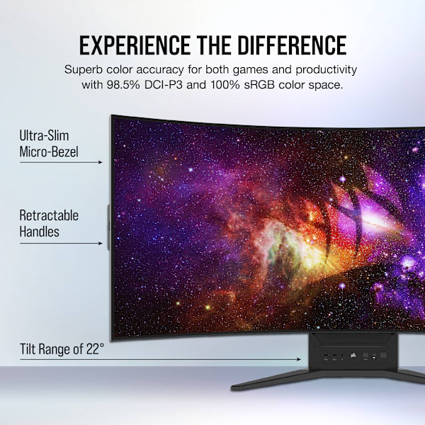 CORSAIR XENEON FLEX 45WQHD240 45-Inch Bendable Gaming Monitor, 3440 x 1440, 240Hz, HDR with 1000nit Peak Brightness, 1.5M:1 Contrast Ratio, 1.07 Billion Colors (Certified Refurbished)