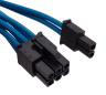 Premium Individually Sleeved PCIe Cables with Dual Connectors, Type 4 (Generation 3) - Blue