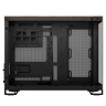 2500X Micro ATX Dual Chamber PC Case - Black/Walnut Wood