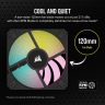 iCUE AF120 RGB SLIM 120mm PWM Fluid Dynamic Bearing Fan — Black Twin Pack