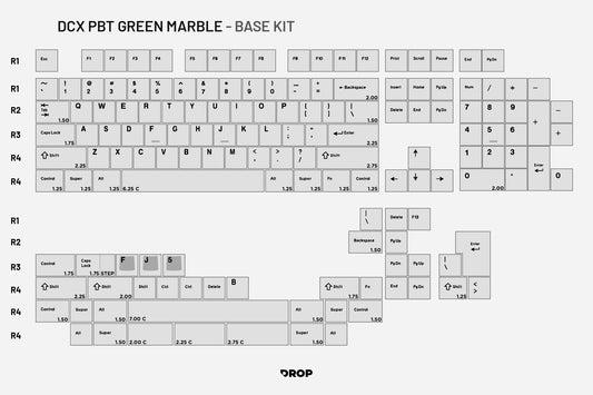 Drop DCX Green Marble Keycap Set
