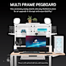 Multi Frame Pegboard Desk Organizer for Platform:4 - White
