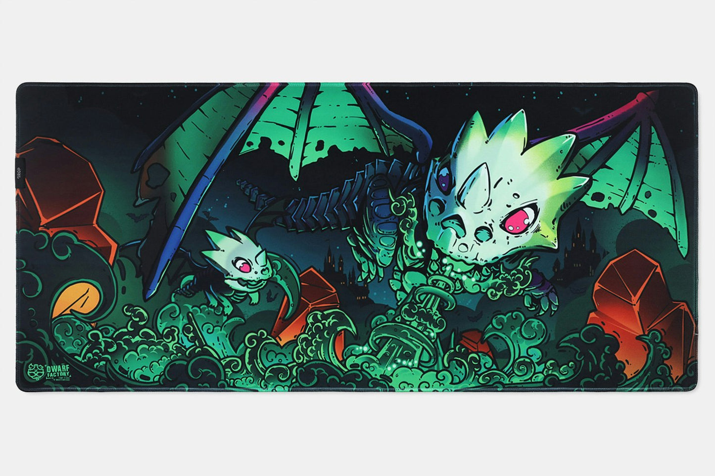 Drop + Dwarf Factory Gnarly Drakon Desk Mat - Green
