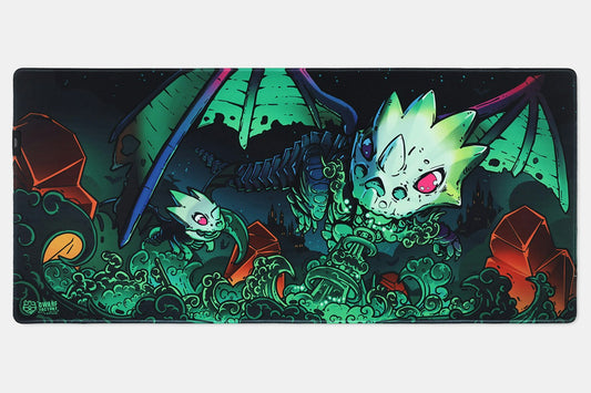 Drop + Dwarf Factory Gnarly Drakon Desk Mat - Green