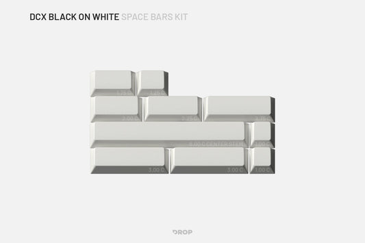 Drop DCX Black-on-White Keycap Set - Space Bars Kit
