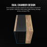 6500X Mid-Tower Dual Chamber PC Case - Black/Walnut Wood