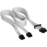 Premium Individually Sleeved 12+4pin PCIe Gen 5 12V-2x6 600W Cable Type 5 Gen 5, White