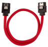 Premium Sleeved SATA 6Gbps 30cm Cable — Red