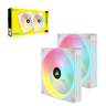 iCUE LINK QX140 RGB 140mm PWM PC Fans Starter Kit with iCUE LINK System Hub - White