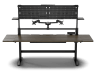Platform:6 Desk - Desk Extensions and Side Pegboards Kit, Wood, Dark Walnut Stain