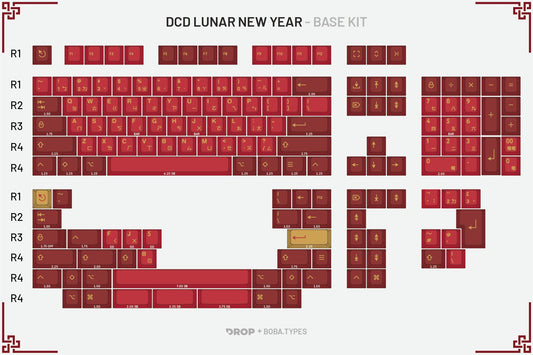 Drop + Boba.Types DCD Lunar New Year Keycap Set - Base Kit