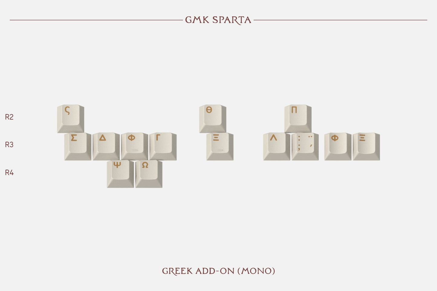 Drop GMK Sparta Custom Keycap Set - Greek Alphas
