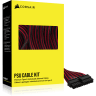 Premium Individually Sleeved Type-5 PSU Cables Starter Kit, Red/Black