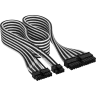 Premium Individually Sleeved Type-5 PSU Cables Pro Kit, White/Black