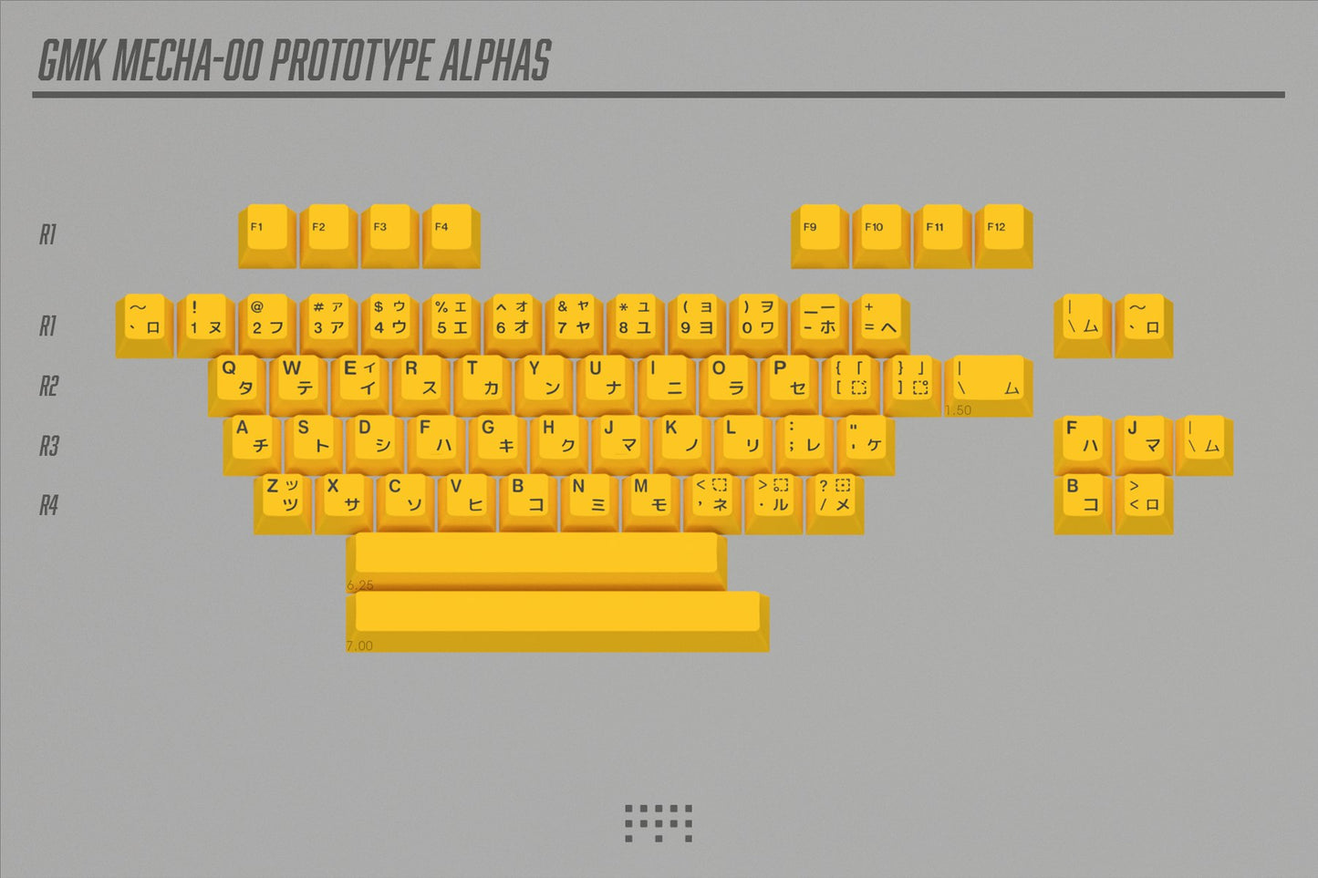 Drop + FU11.META1 GMK Mecha-00 Keycap Set - Prototype Alphas