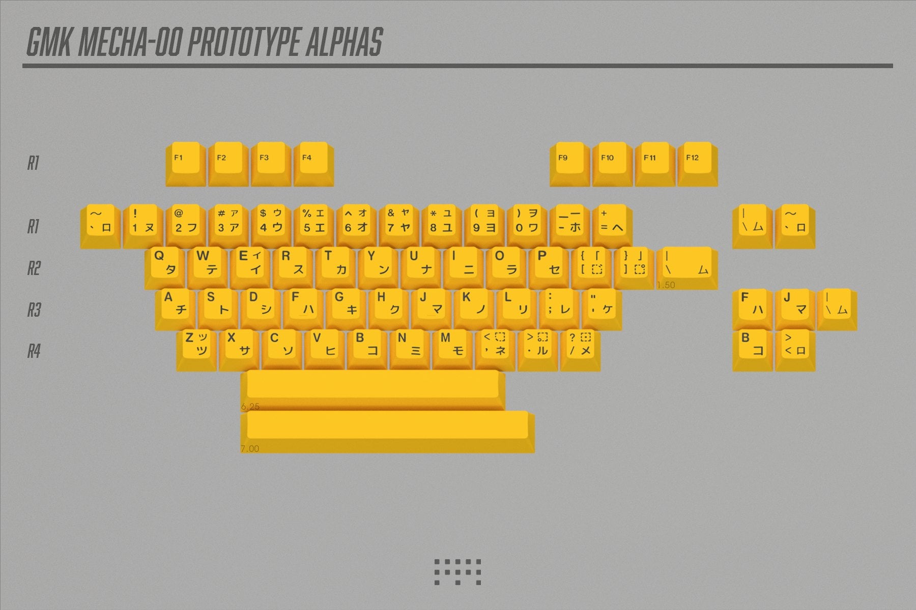 Drop + FU11.META1 GMK Mecha-00 Keycap Set - Prototype Alphas