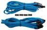 Premium Individually Sleeved PCIe Cables with Dual Connectors, Type 4 (Generation 3) - Blue