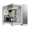2500X Micro ATX Dual Chamber PC Case - White/Satin Gray Aluminum