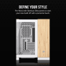 2500X Micro ATX Dual Chamber PC Case - White/Bamboo Wood
