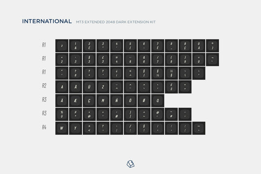 Drop + biip MT3 Extended 2048 Dark Keycap Set - International