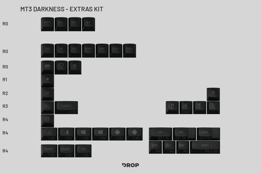 Drop MT3 Darkness Keycap Set - Extras Kit