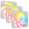 RS120-R ARGB 120mm PWM Reverse Fans Triple Pack - White