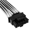 Premium Individually Sleeved 12+4pin PCIe Gen 5 12V-2x6 600W cable, Type 4, WHITE/BLACK