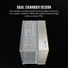 2500X Micro ATX Dual Chamber PC Case - White/Satin Gray Aluminum