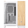 2500X Micro ATX Dual Chamber PC Case - White/Bamboo Wood