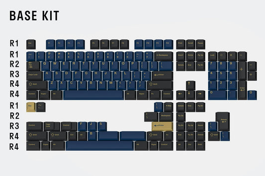 Drop + RedSuns GMK Blue Samurai Custom Keycap Set - Blue Samurai Base Kit
