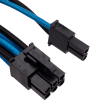Premium Individually Sleeved PCIe Cables with Dual Connectors, Type 4 (Generation 3) - Blue/Black