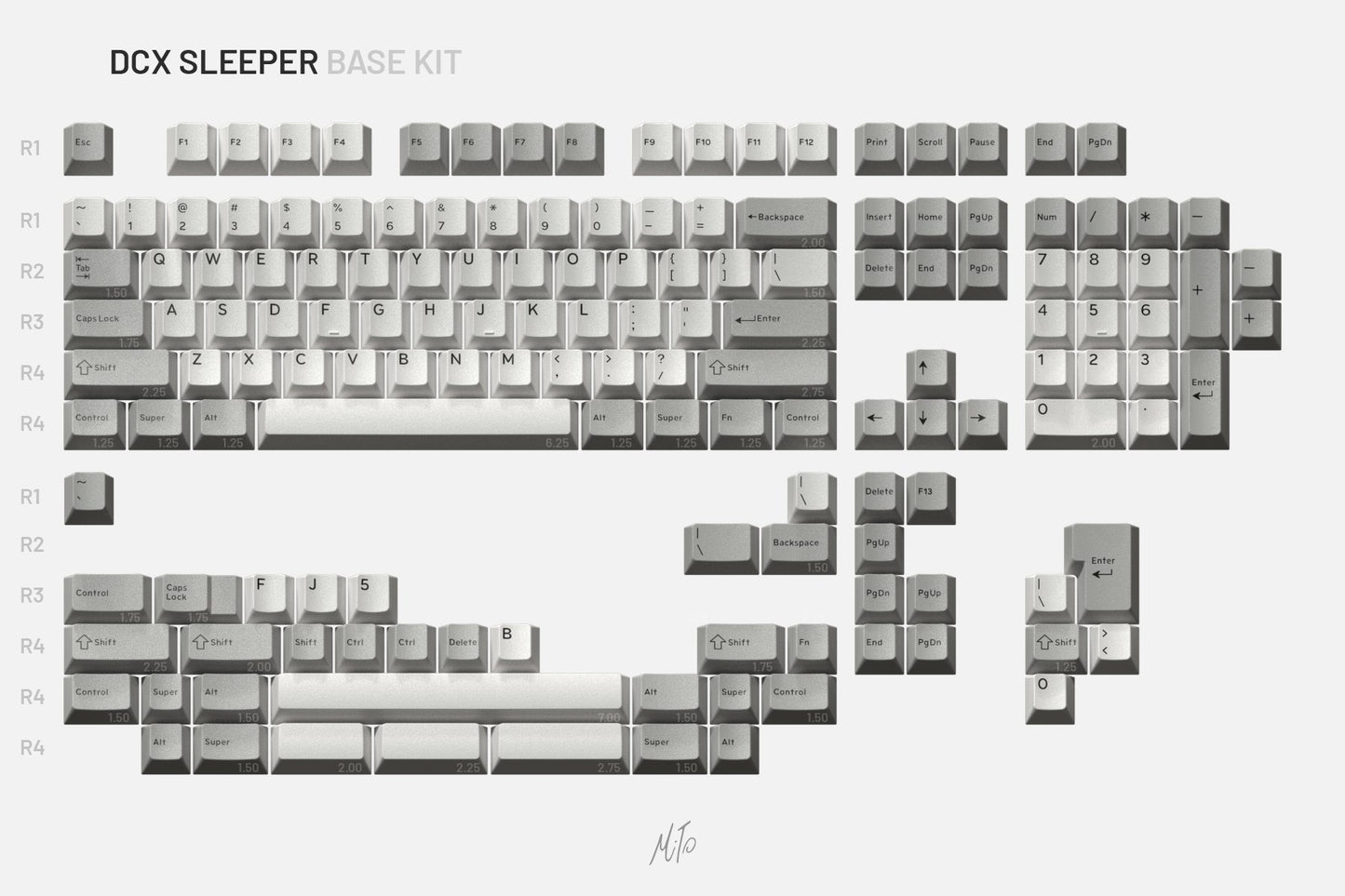 Drop + MiTo DCX Sleeper Keycap Set - Base Kit