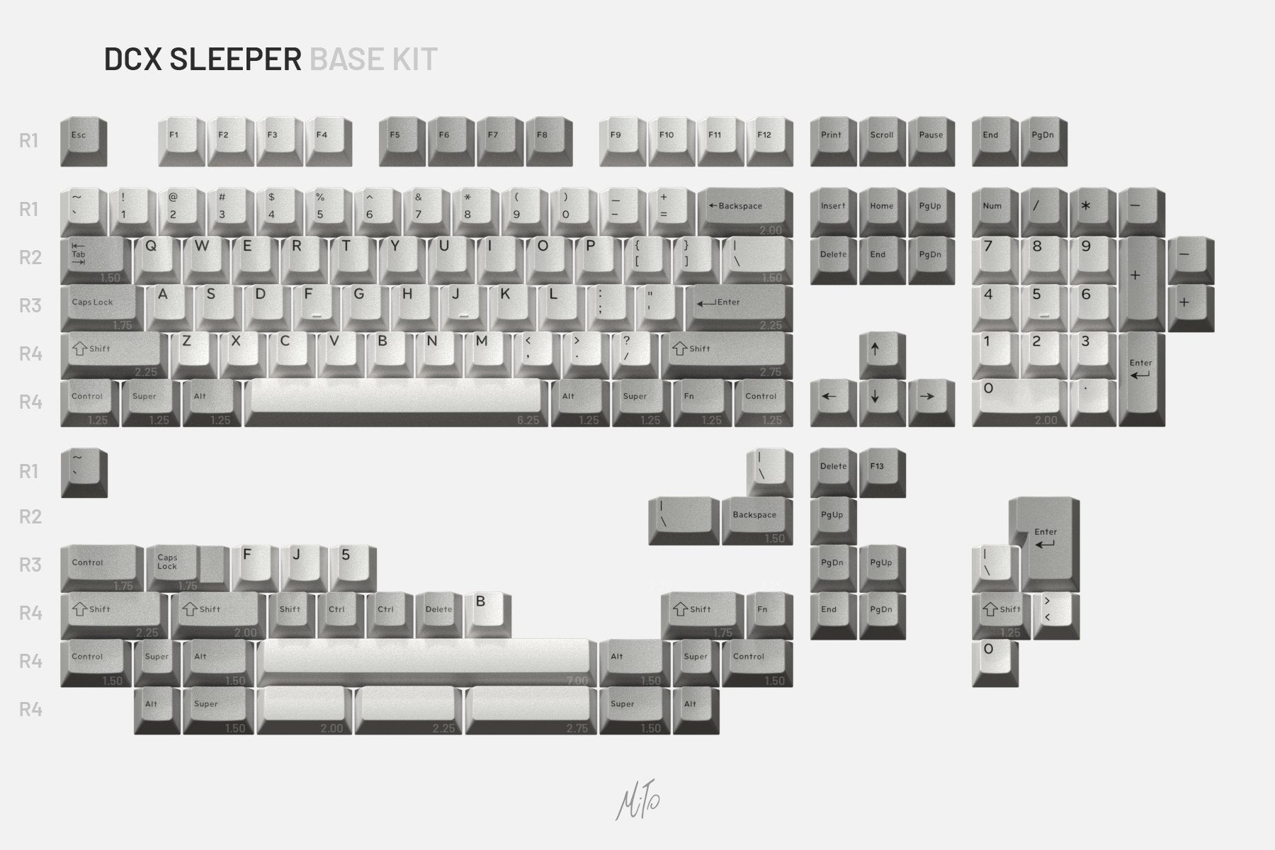 Drop + MiTo DCX Sleeper Keycap Set - Base Kit