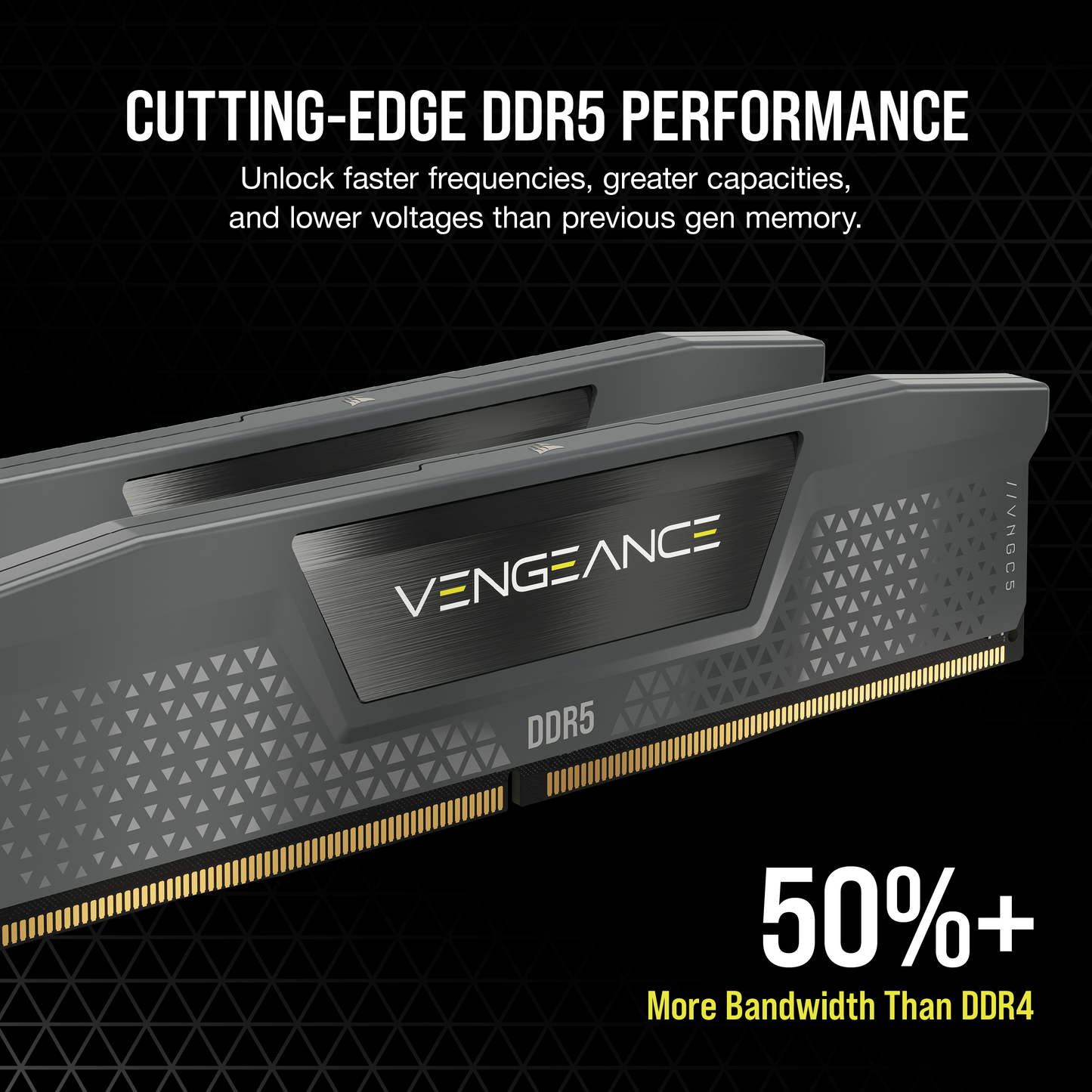 VENGEANCE® 64GB (4x16GB) DDR5 DRAM Up To 6000MT/s CL36 AMD EXPO & Intel XMP Memory