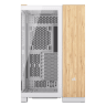 6500X Mid-Tower Dual Chamber PC Case - White/Bamboo Wood