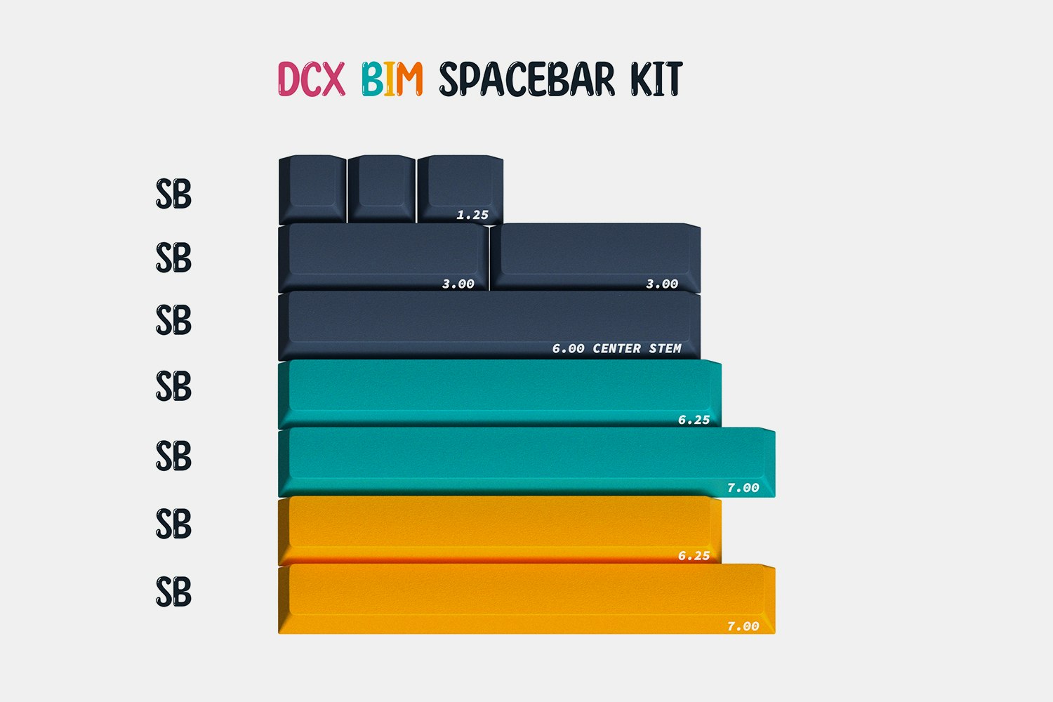 Drop + Balance DCX BIM Keycap Set - Spacebars
