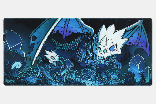 Drop + Dwarf Factory Gnarly Drakon Desk Mat - Blue