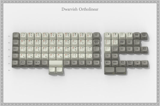 Drop + The Lord of the Rings™ MT3 Dwarven Keycap Set - Dwarvish Ortholinear