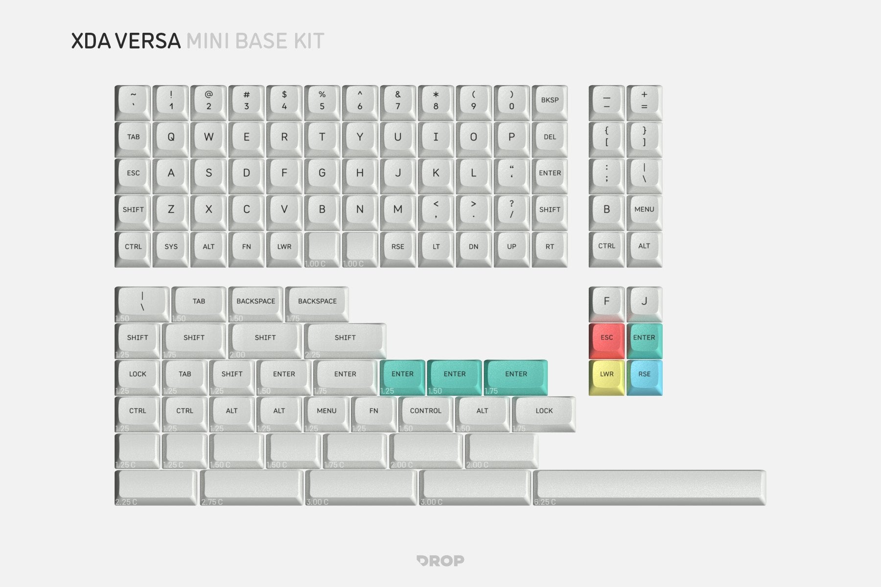 Drop XDA Versa Keycap Set - Mini Base