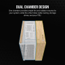 6500X Mid-Tower Dual Chamber PC Case - White/Bamboo Wood