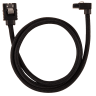 Premium Sleeved SATA 6Gbps 60cm 90° Connector Cable — Black
