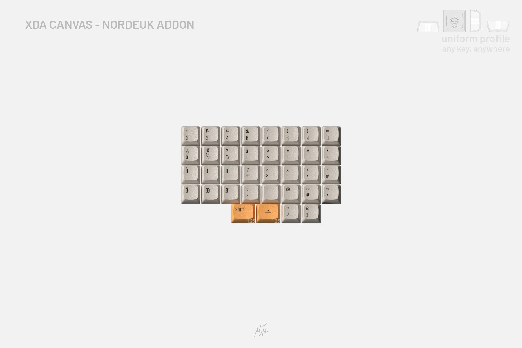 Drop + MiTo XDA Canvas Custom Keycap Set - Norde UK