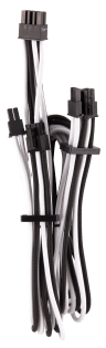 Premium Individually Sleeved PCIe Cables (Dual Connector) Type 4 Gen 4 – White/Black