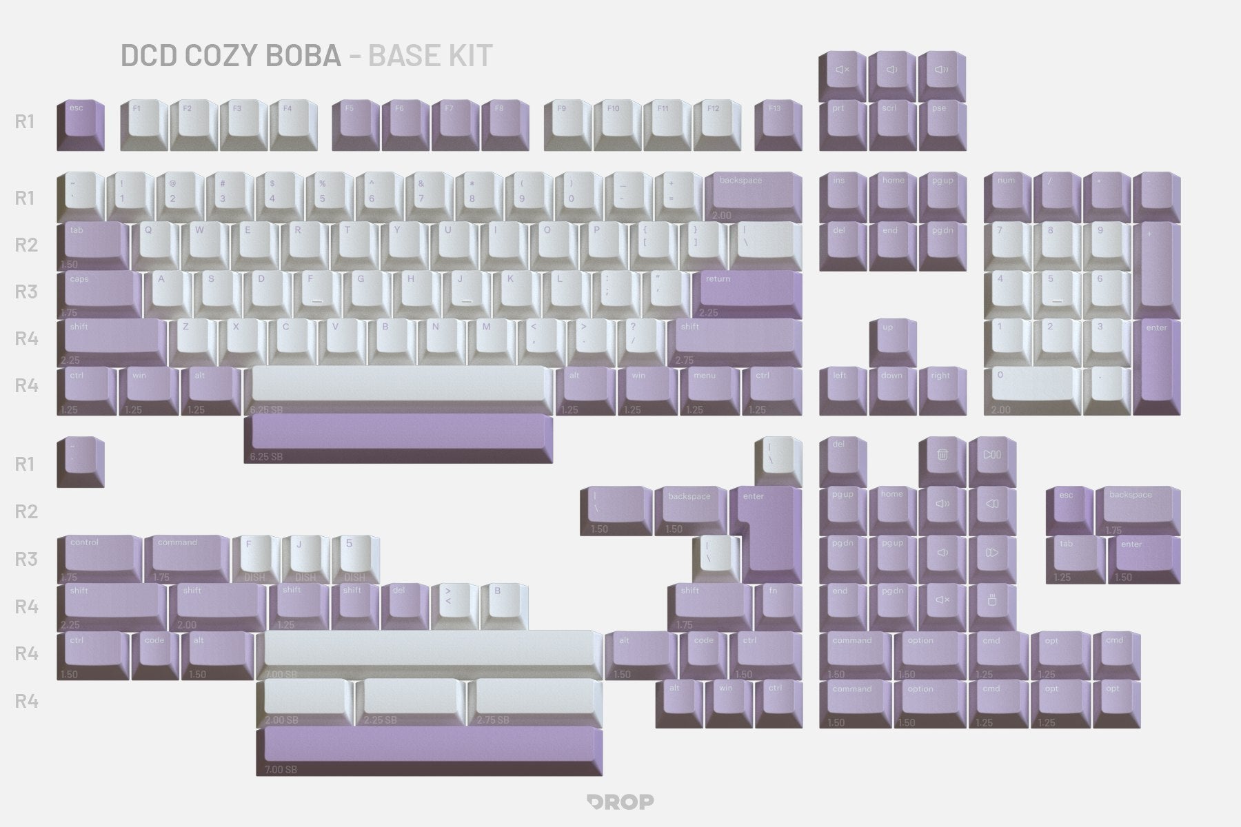 Drop DCD Cozy Boba Keycap Set - Base