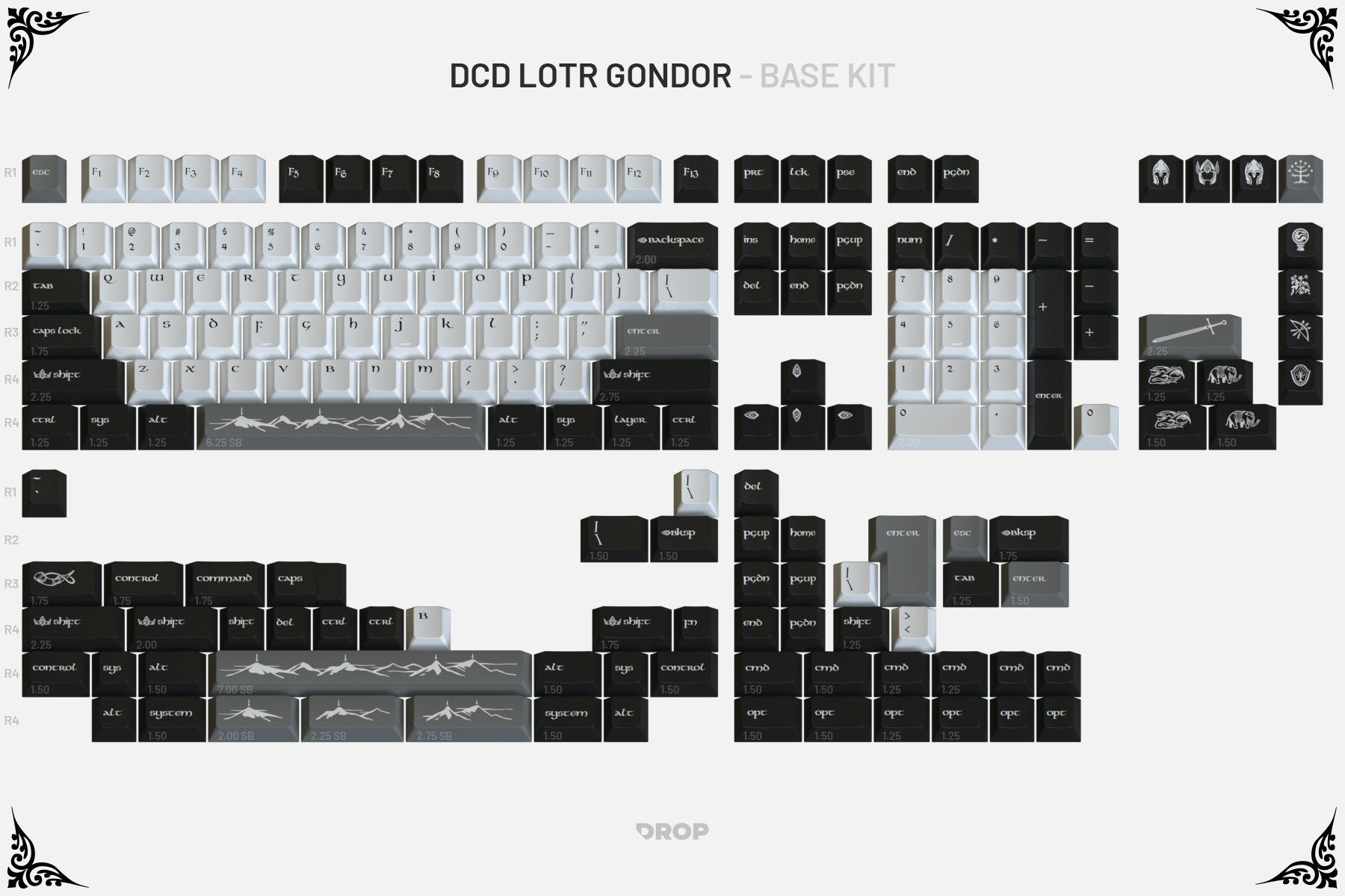 Drop + The Lord of the Rings™ DCD Gondor™ Keycap Set