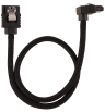 Premium Sleeved SATA 6Gbps 30cm 90° Connector Cable — Black